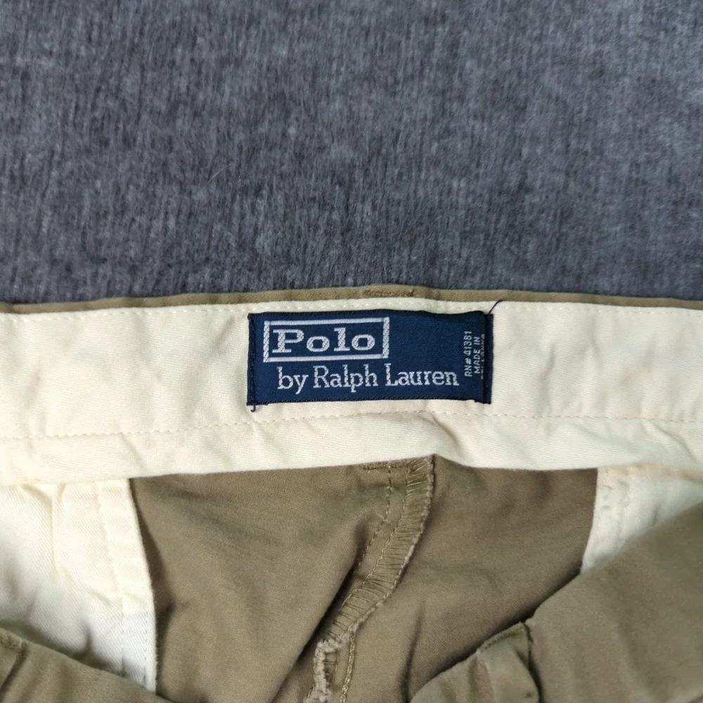 Polo Ralph Lauren Pants Mens 34x32 Khaki Green Casual‎ Preppy Flat Front Office